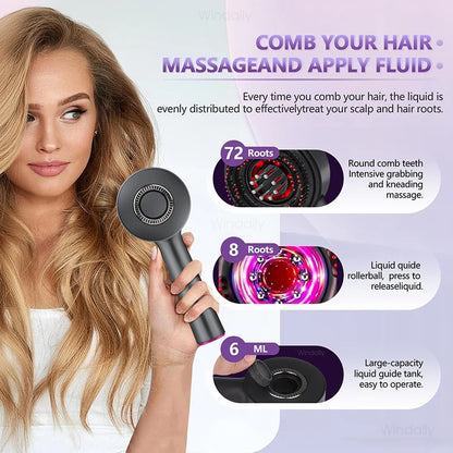 3 in 1 Red Light Therapy Head Massage Comb Hair Oil Applicator Waterproof Hair Growth Vibration Electric Scalp Massager Brush